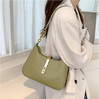 Petit sac à main en simili cuir à anse demi-chaîne