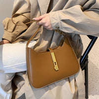 Petit sac à main en simili cuir à anse demi-chaîne