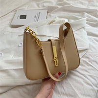 Petit sac à main en simili cuir à anse demi-chaîne