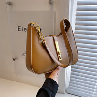 Petit sac à main en simili cuir à anse demi-chaîne