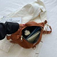 Sac banane en velours côtelé à bandoulière amovible
