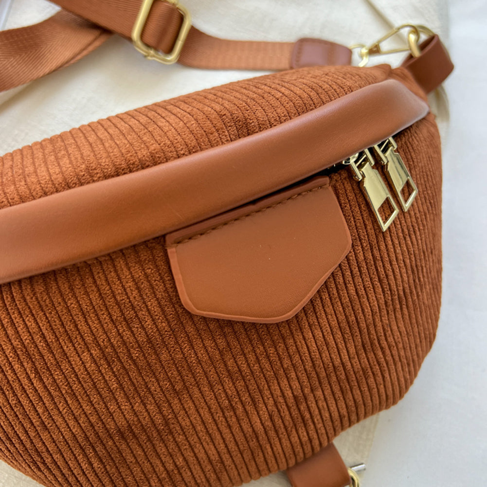 Sac banane en velours côtelé à bandoulière amovible