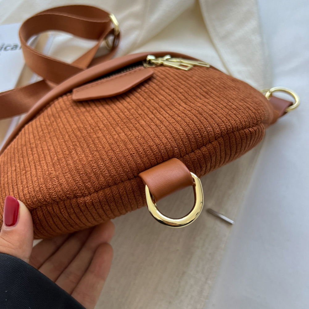Sac banane en velours côtelé à bandoulière amovible