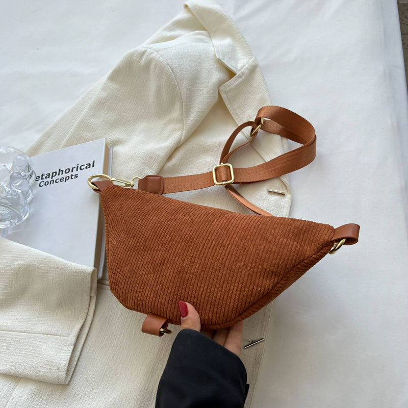 Sac banane en velours côtelé à bandoulière amovible