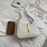 Petit sac à main en simili cuir à anse demi-chaîne