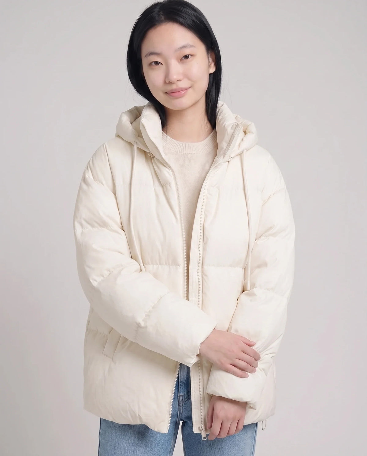Doudoune oversize à capuche matelassée