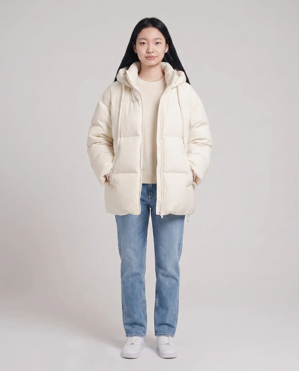 Doudoune oversize à capuche matelassée