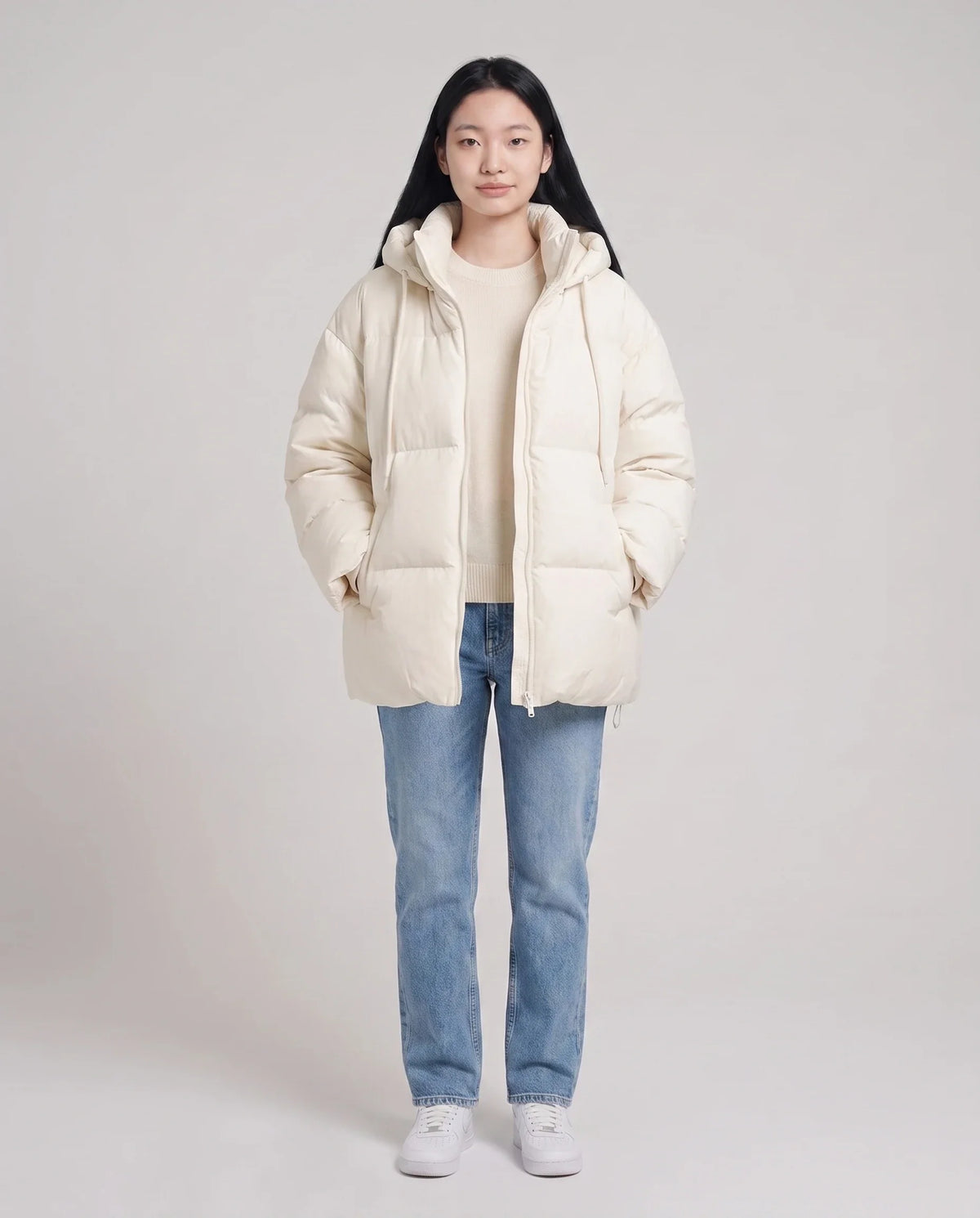 Doudoune oversize à capuche matelassée