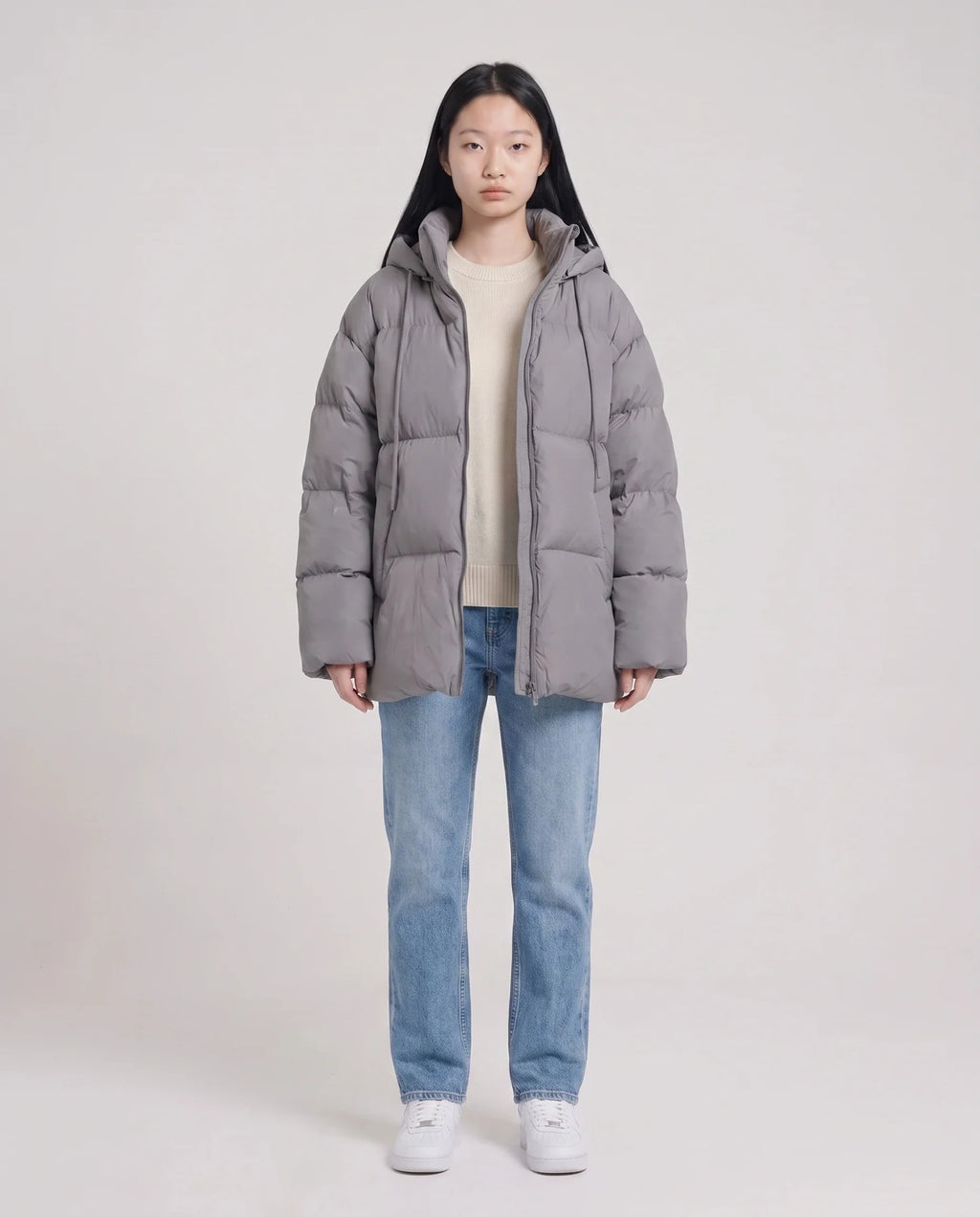 Doudoune oversize à capuche matelassée