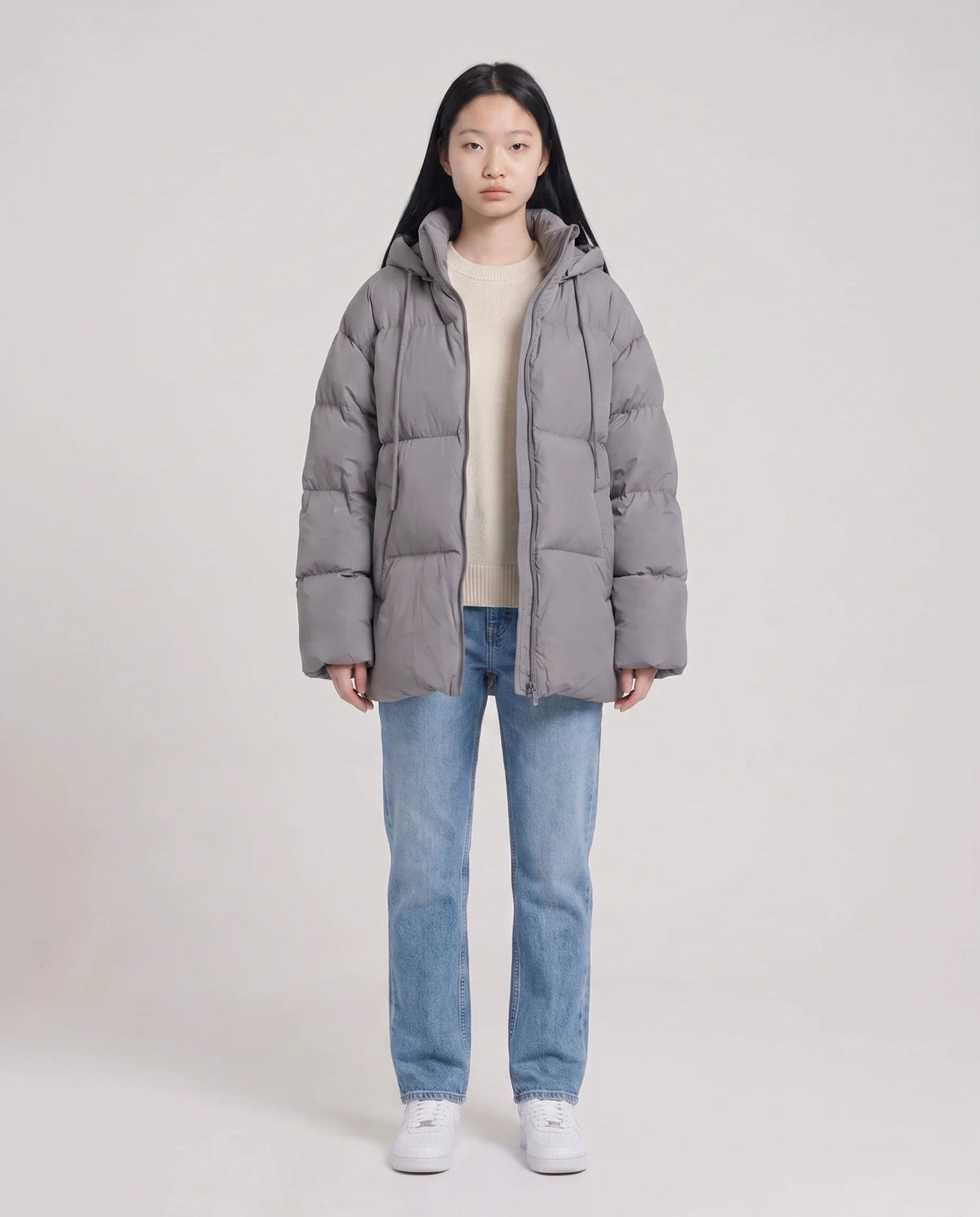 Doudoune oversize à capuche matelassée
