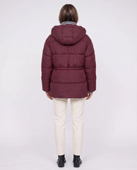 Doudoune oversize à capuche et taille coulissée