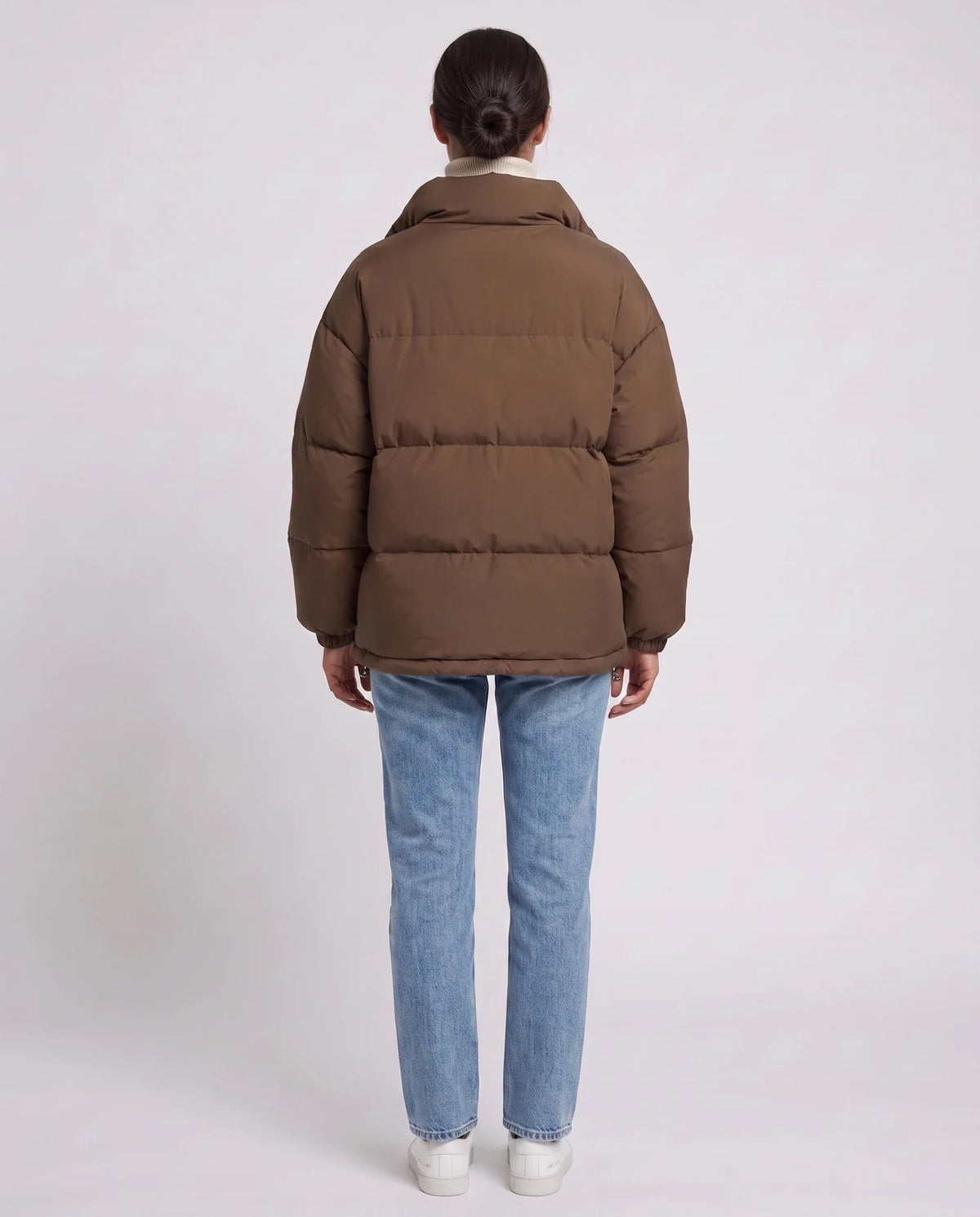 Doudoune courte oversize à zip contrasté