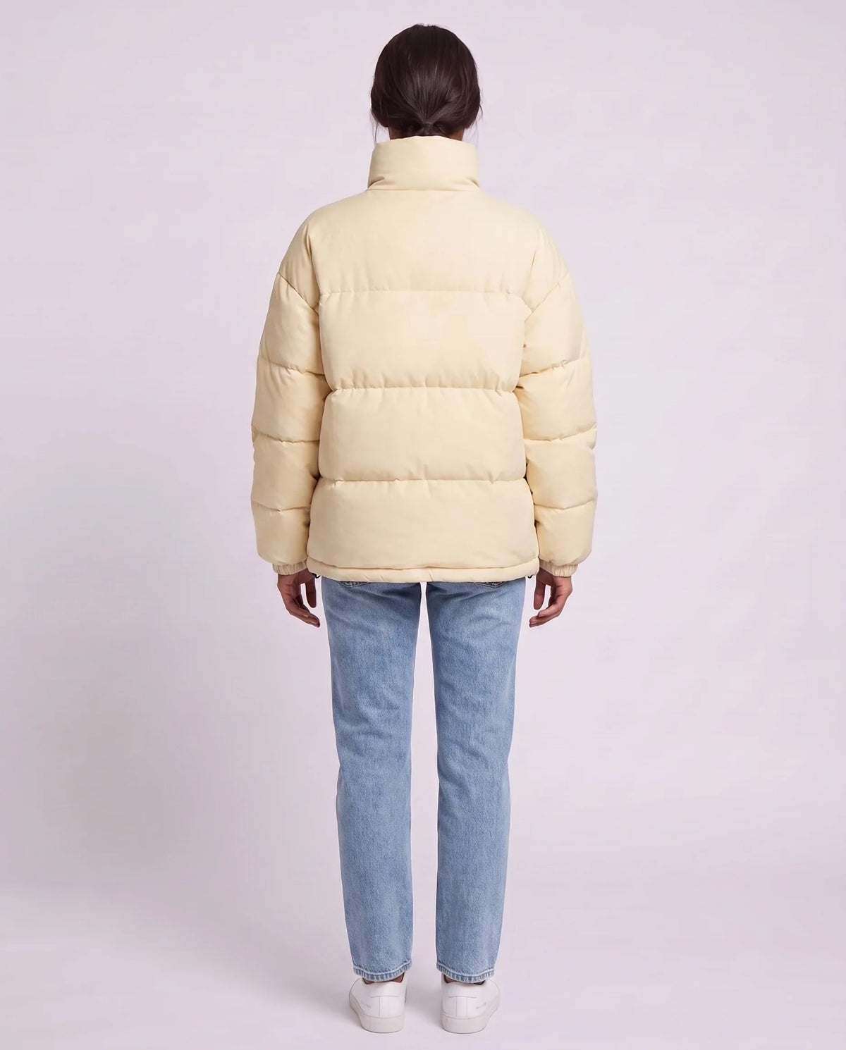 Doudoune courte oversize à zip contrasté