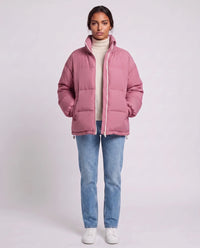Doudoune courte oversize à zip contrasté