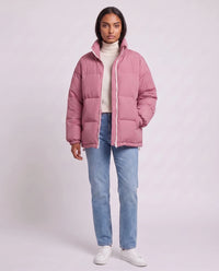 Doudoune courte oversize à zip contrasté
