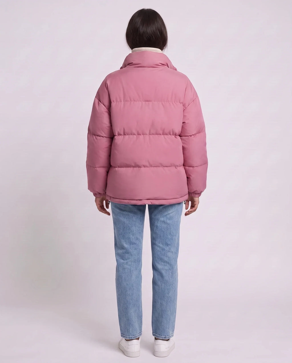 Doudoune courte oversize à zip contrasté