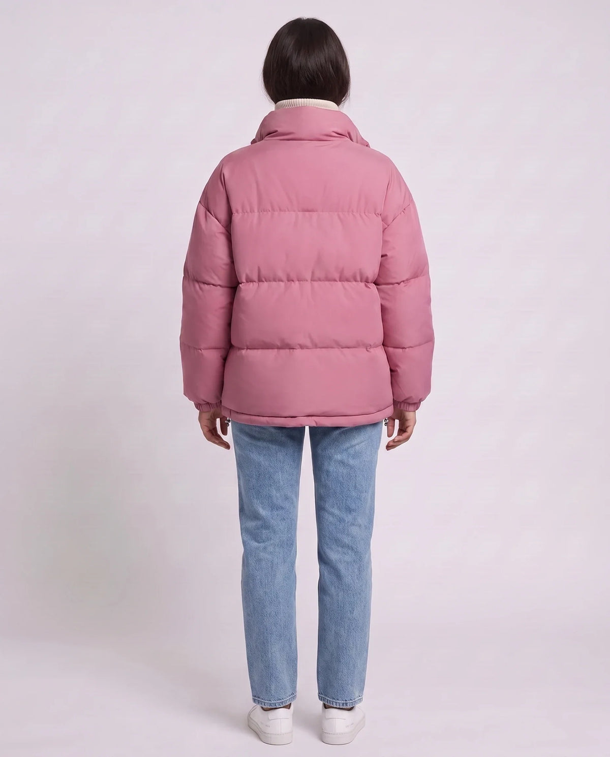 Doudoune courte oversize à zip contrasté