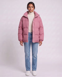 Doudoune courte oversize à zip contrasté