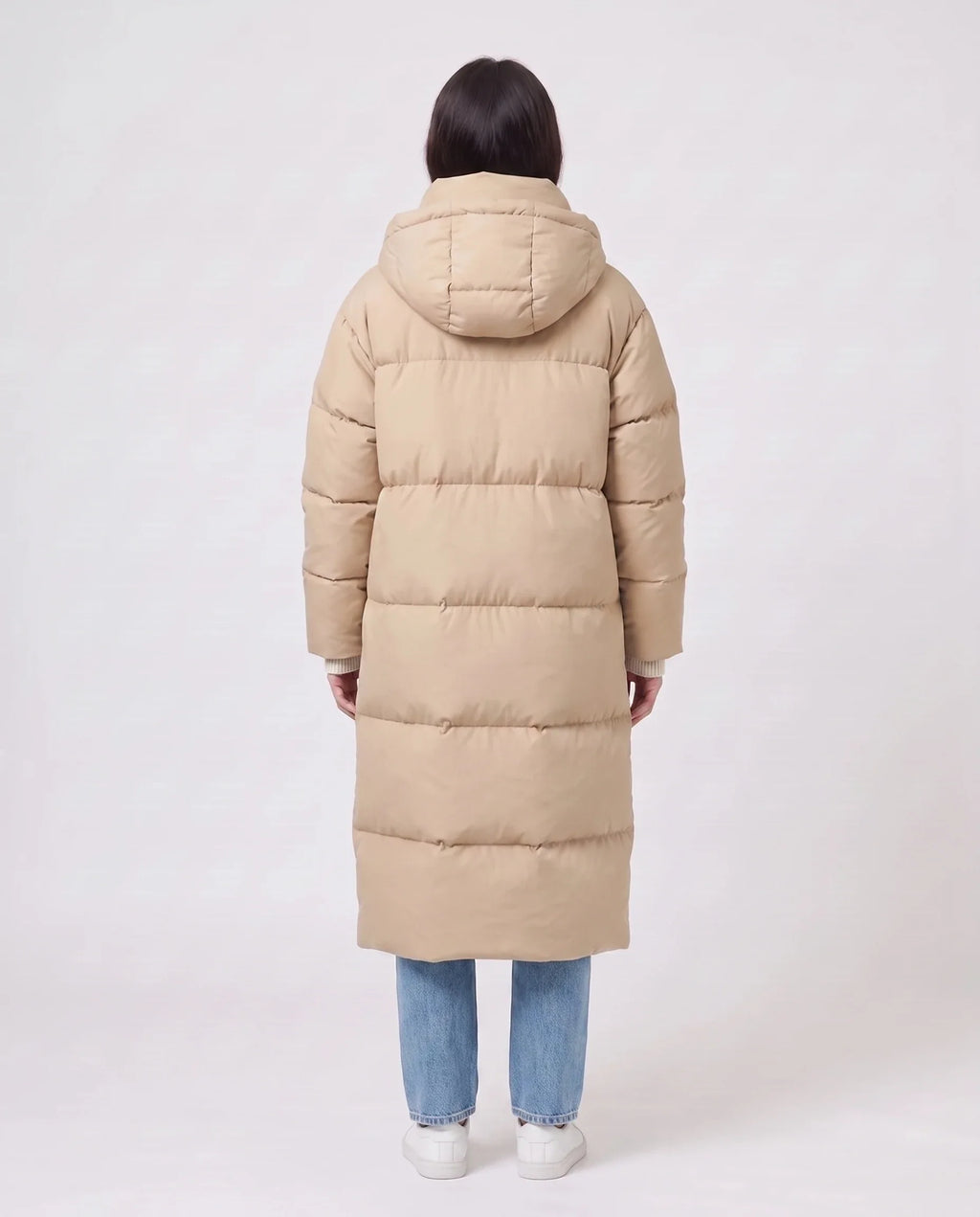 Doudoune extra-longue à capuche amovible