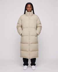 Doudoune extra-longue à col cheminée et double zip