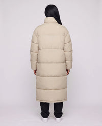 Doudoune extra-longue à col cheminée et double zip