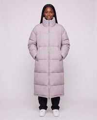 Doudoune extra-longue à col cheminée et double zip