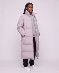 Doudoune extra-longue à col cheminée et double zip