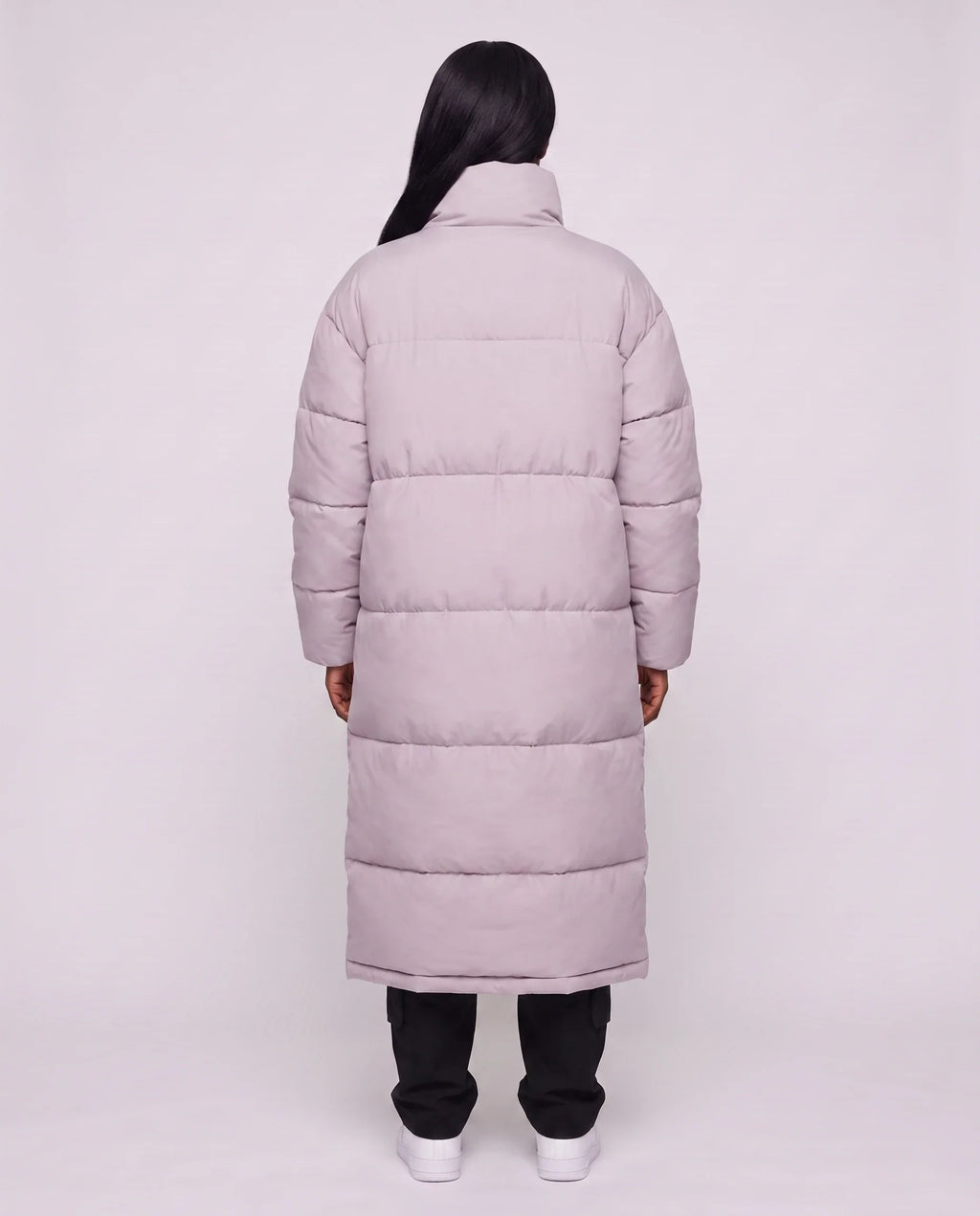 Doudoune extra-longue à col cheminée et double zip