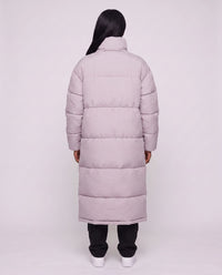 Doudoune extra-longue à col cheminée et double zip