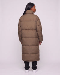 Doudoune extra-longue à col cheminée et double zip