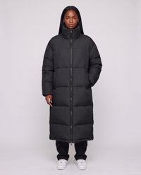 Doudoune extra-longue à col cheminée et double zip