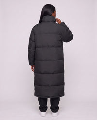 Doudoune extra-longue à col cheminée et double zip