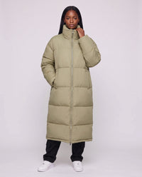 Doudoune extra-longue à col cheminée et double zip