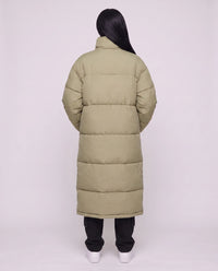 Doudoune extra-longue à col cheminée et double zip