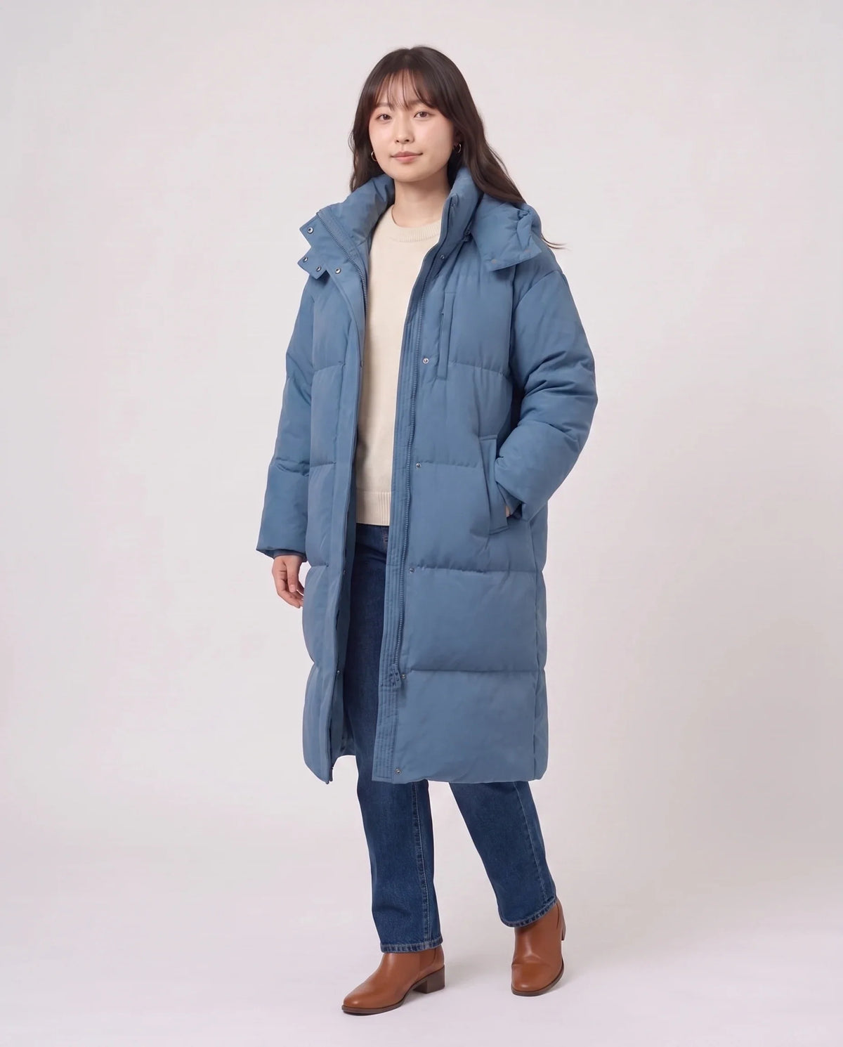 Doudoune longue oversize à capuche