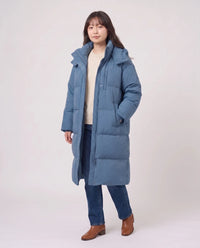 Doudoune longue oversize à capuche