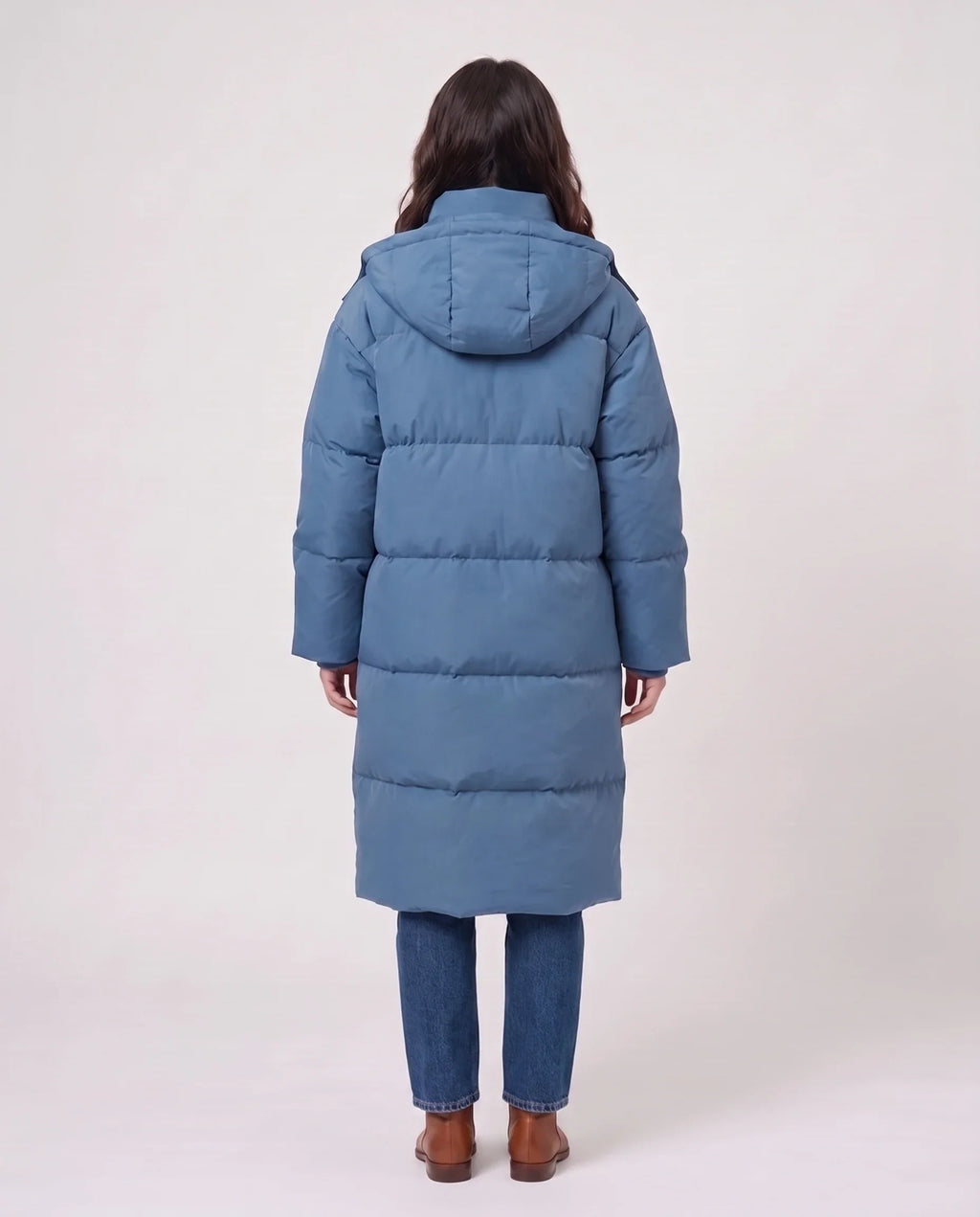 Doudoune longue oversize à capuche