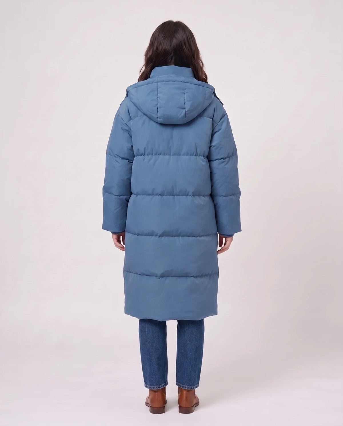 Doudoune longue oversize à capuche
