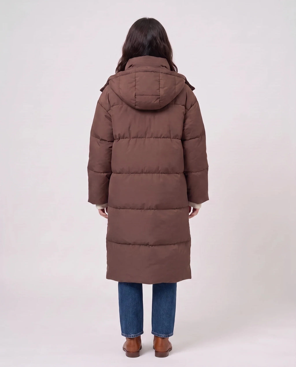 Doudoune longue oversize à capuche