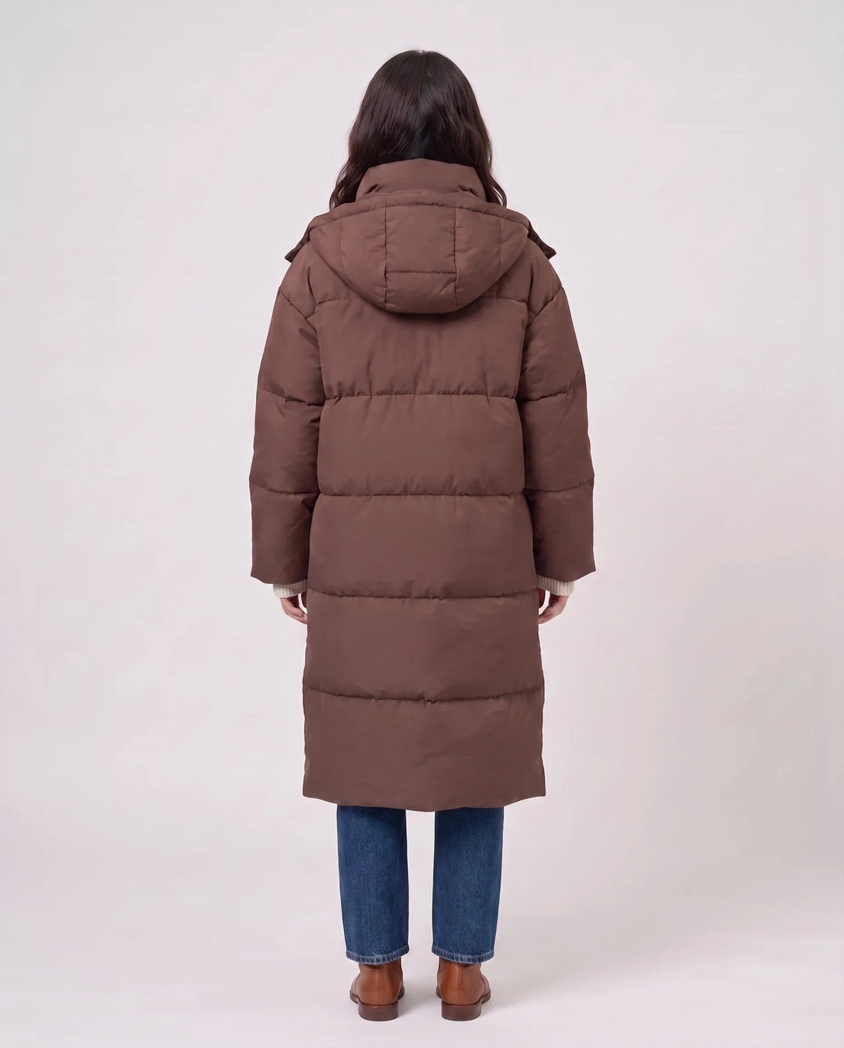 Doudoune longue oversize à capuche