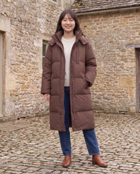 Doudoune longue oversize à capuche