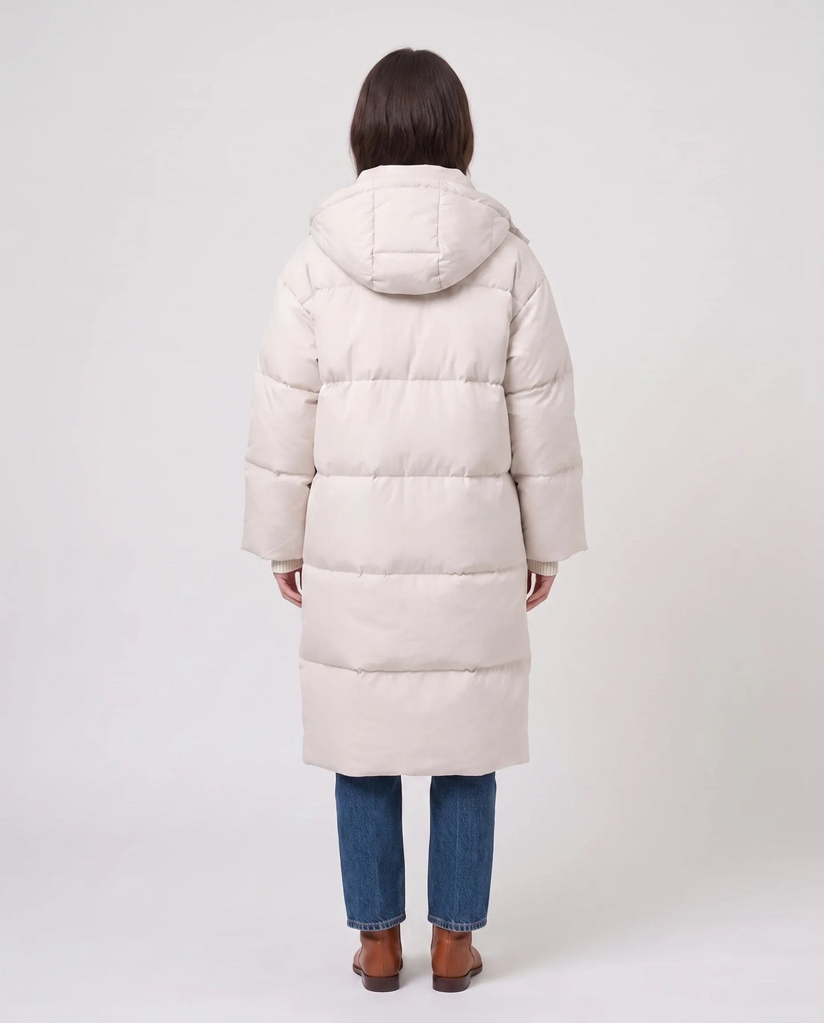 Doudoune longue oversize à capuche