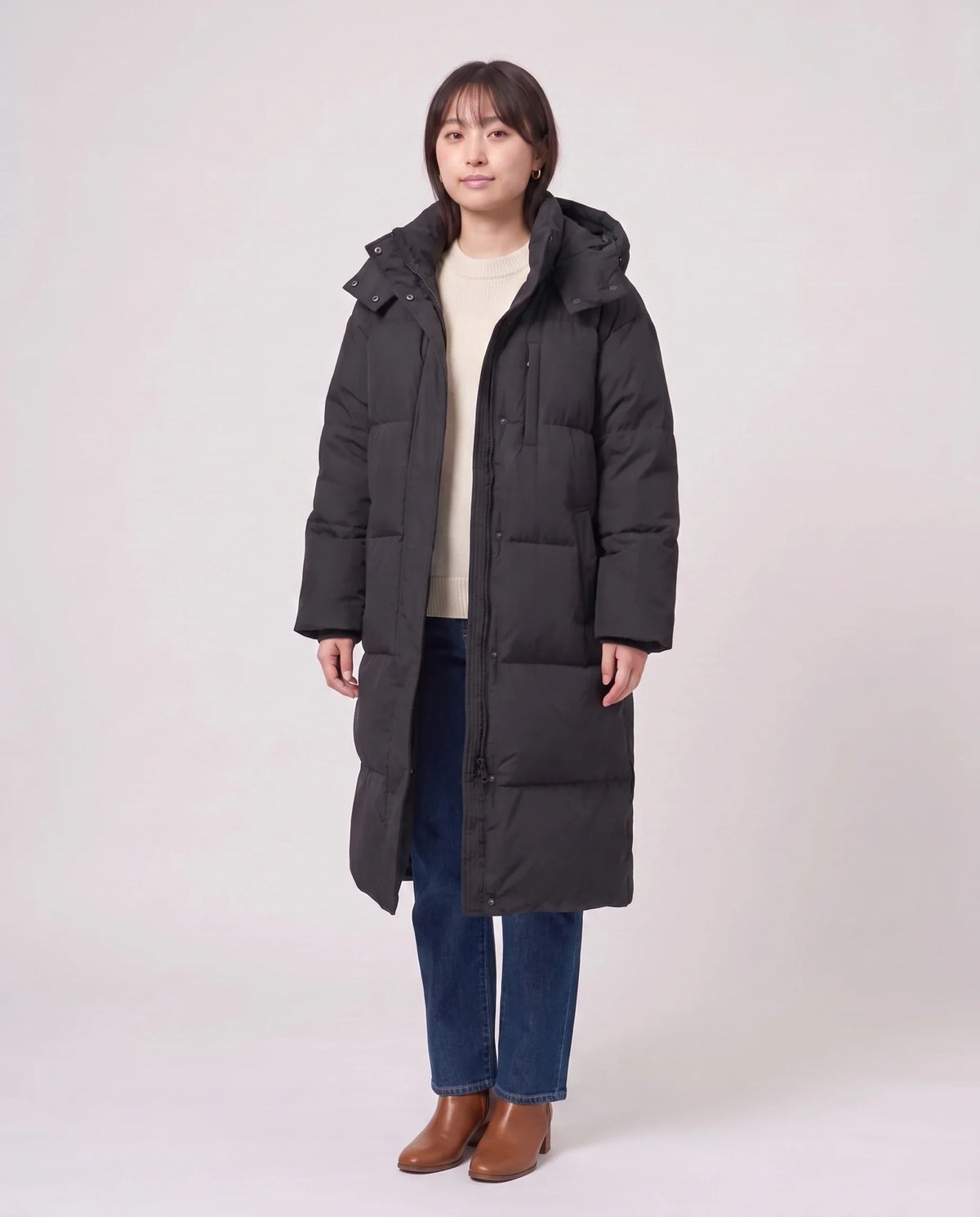 Doudoune longue oversize à capuche