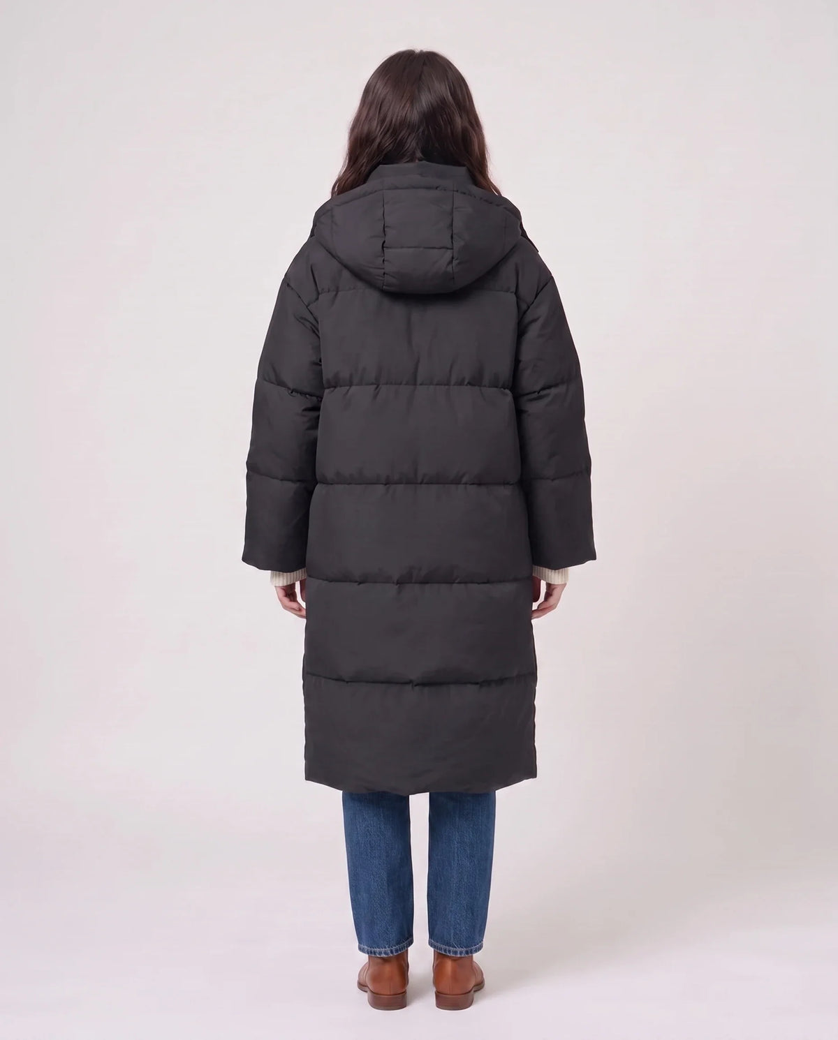 Doudoune longue oversize à capuche