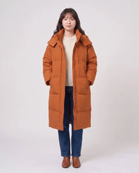 Doudoune longue oversize à capuche