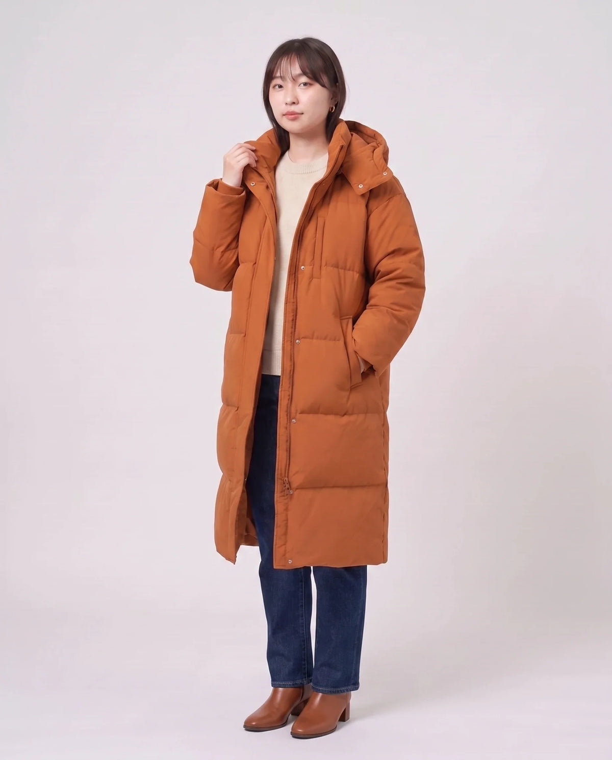 Doudoune longue oversize à capuche