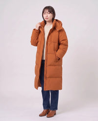 Doudoune longue oversize à capuche