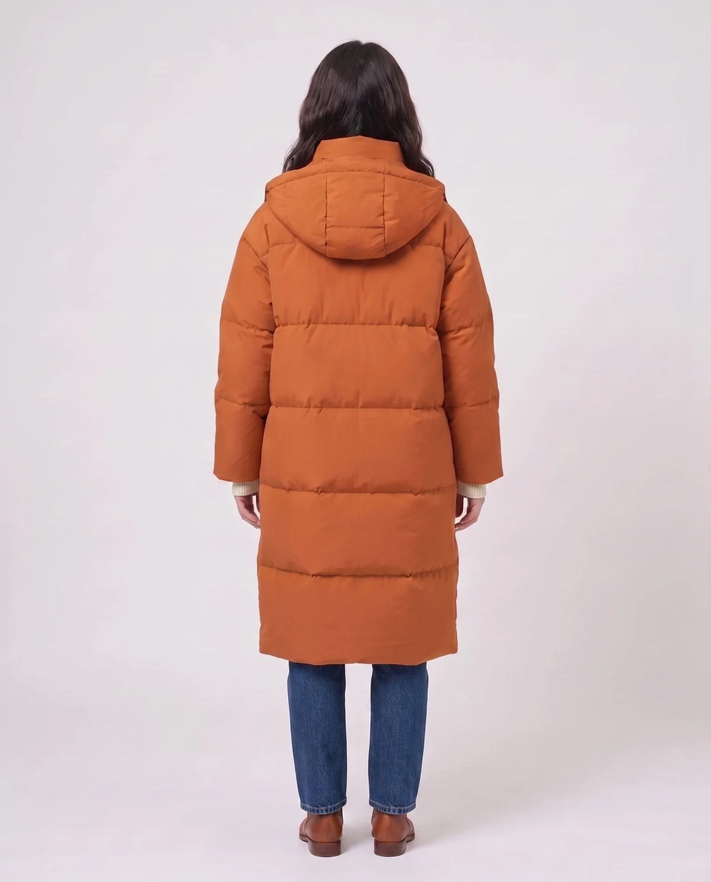 Doudoune longue oversize à capuche