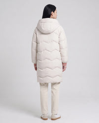 Doudoune longue oversize à chevrons et capuche