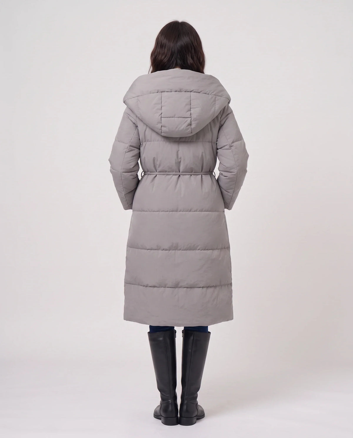 Doudoune longue portefeuille à capuche oversize